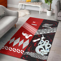 New Zealand And Tonga Area Rug Together - Red LT8 Red - Polynesian Pride