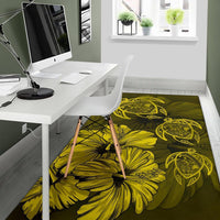 Hawaiian Map Hibiscus Flowers Vintage Polynesian Rug AH - Polynesian Pride
