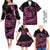 Hawaii Family Matching Outfits Polynesian Plumeria Off Shoulder Long Sleeve Dress And Shirt Family Set Clothes Ride The Waves - Pink LT7 Pink - Polynesian Pride