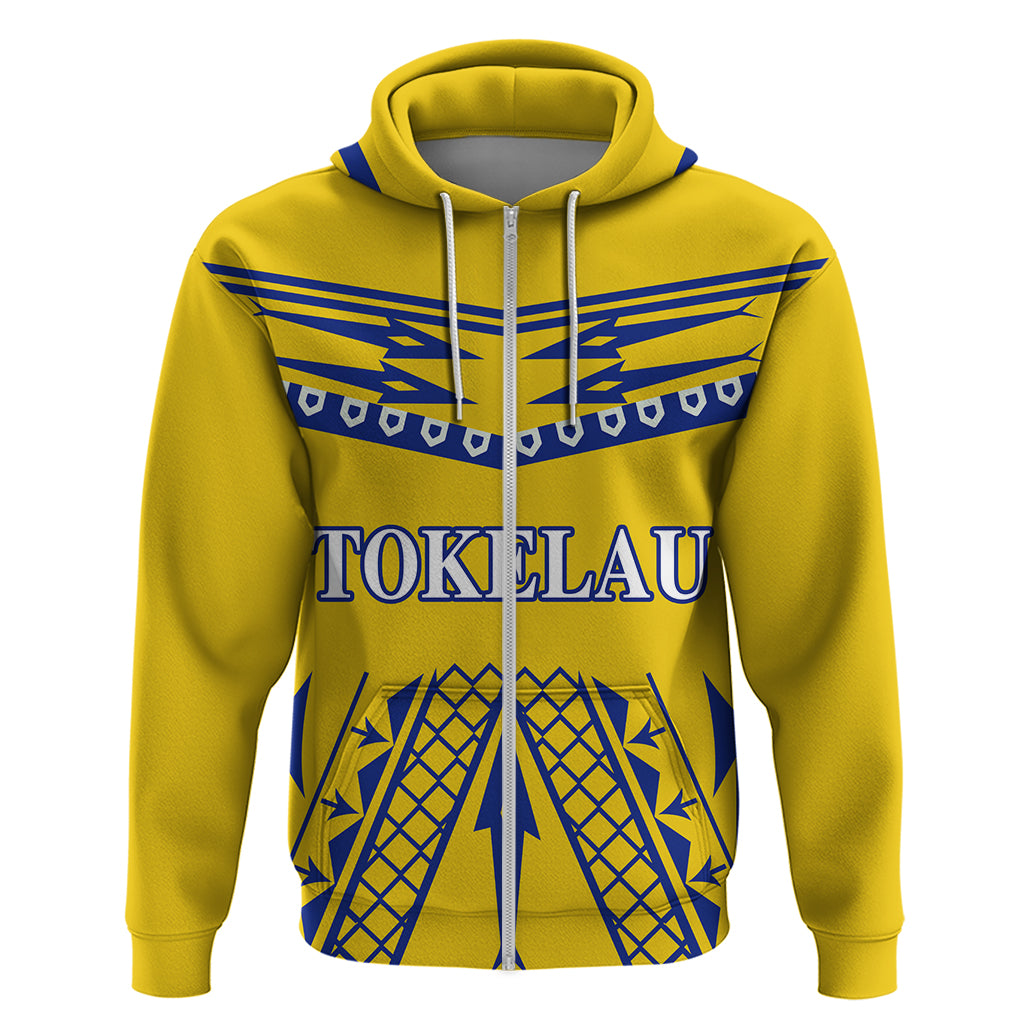 Tokelau All Over Zip Hoodie Flag Version Unisex Yellow - Polynesian Pride