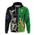 Custom New Zealand and South Africa Rugby Hoodie All Black Maori Mix Springboks LT14 Zip Hoodie Black - Polynesian Pride