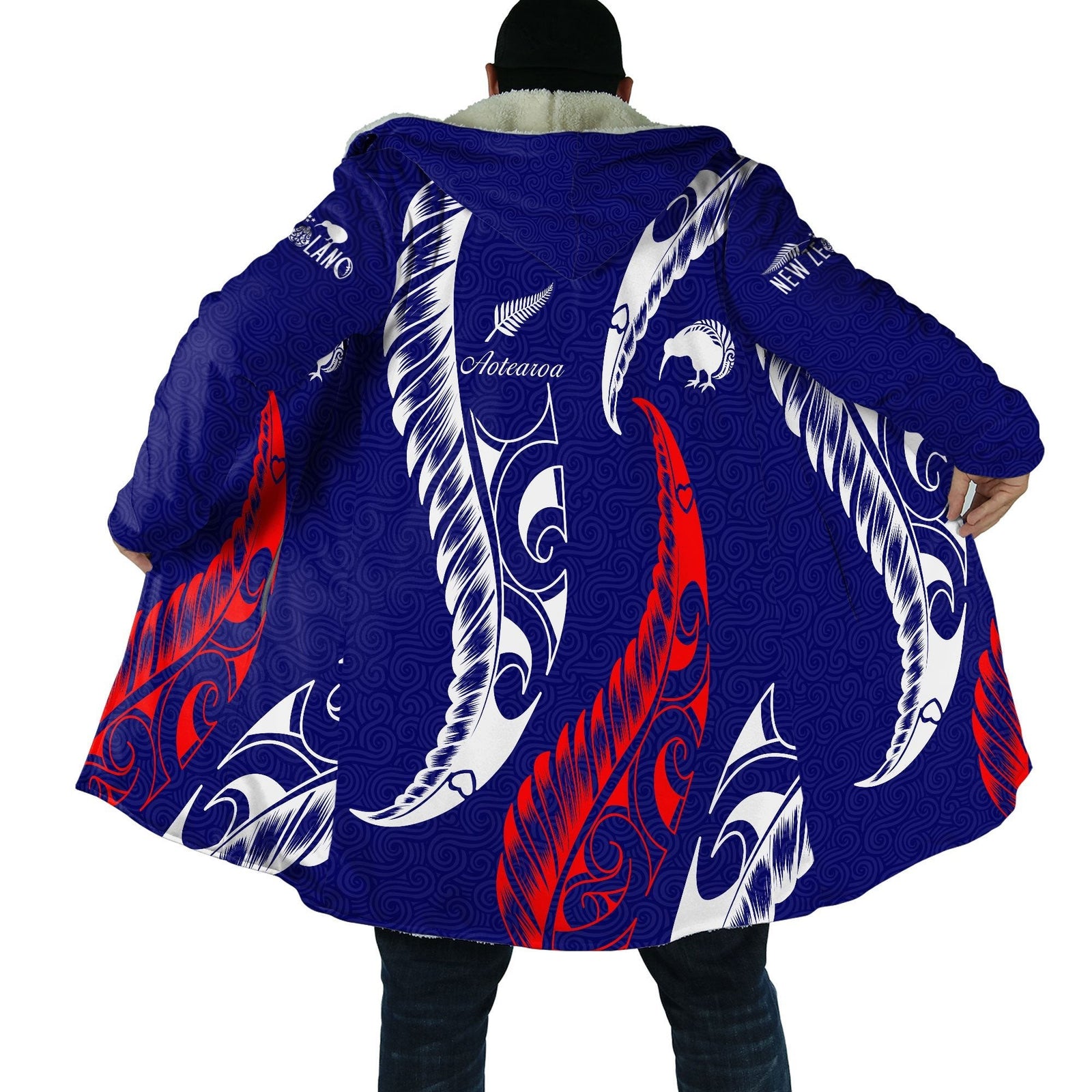 New Zealand Aotearoa Maori Fish Hook 3d Printed Mens Hooded Cloak