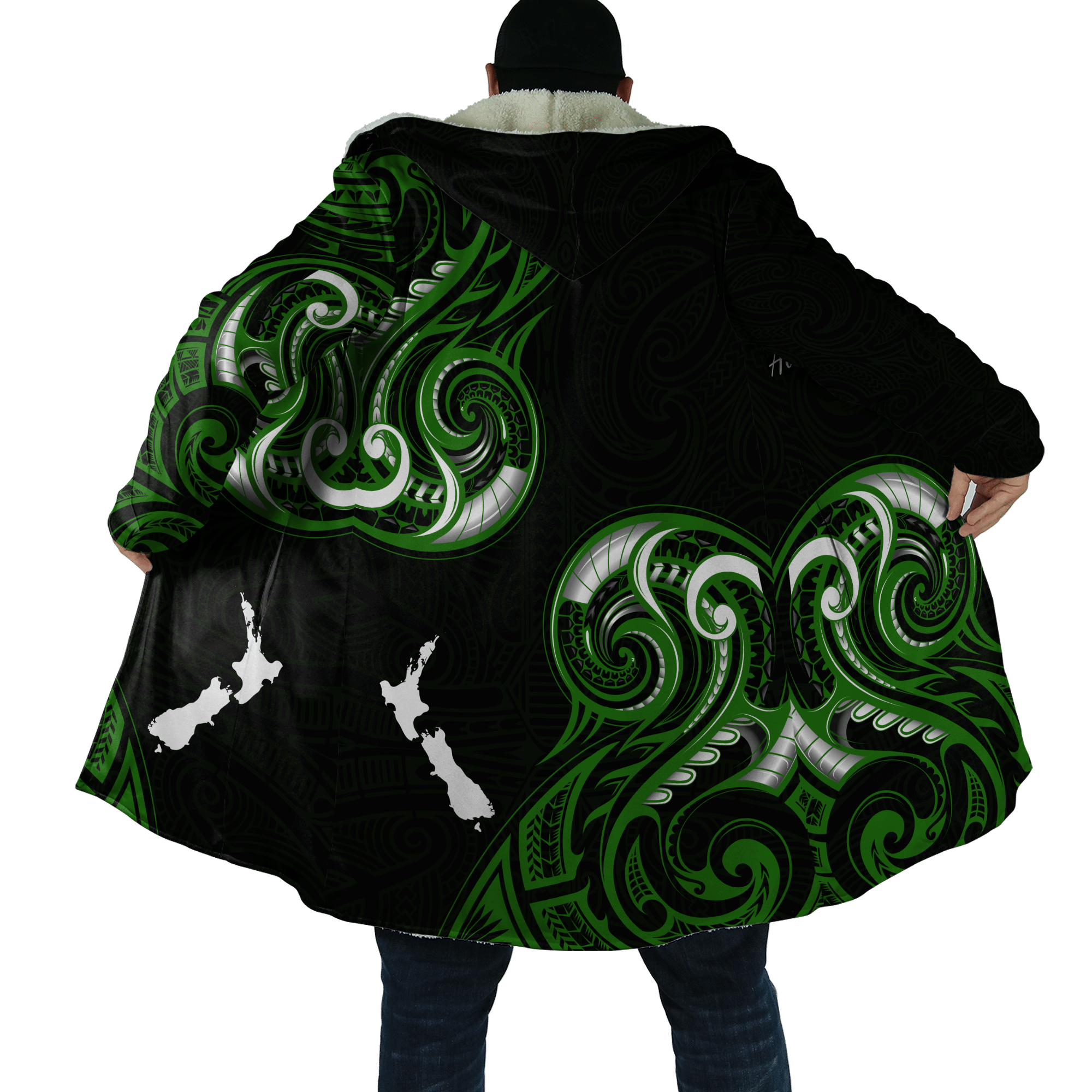 Aotearoa map New Zealand maori Fern Cloak For Men and Women Unisex Art - Polynesian Pride