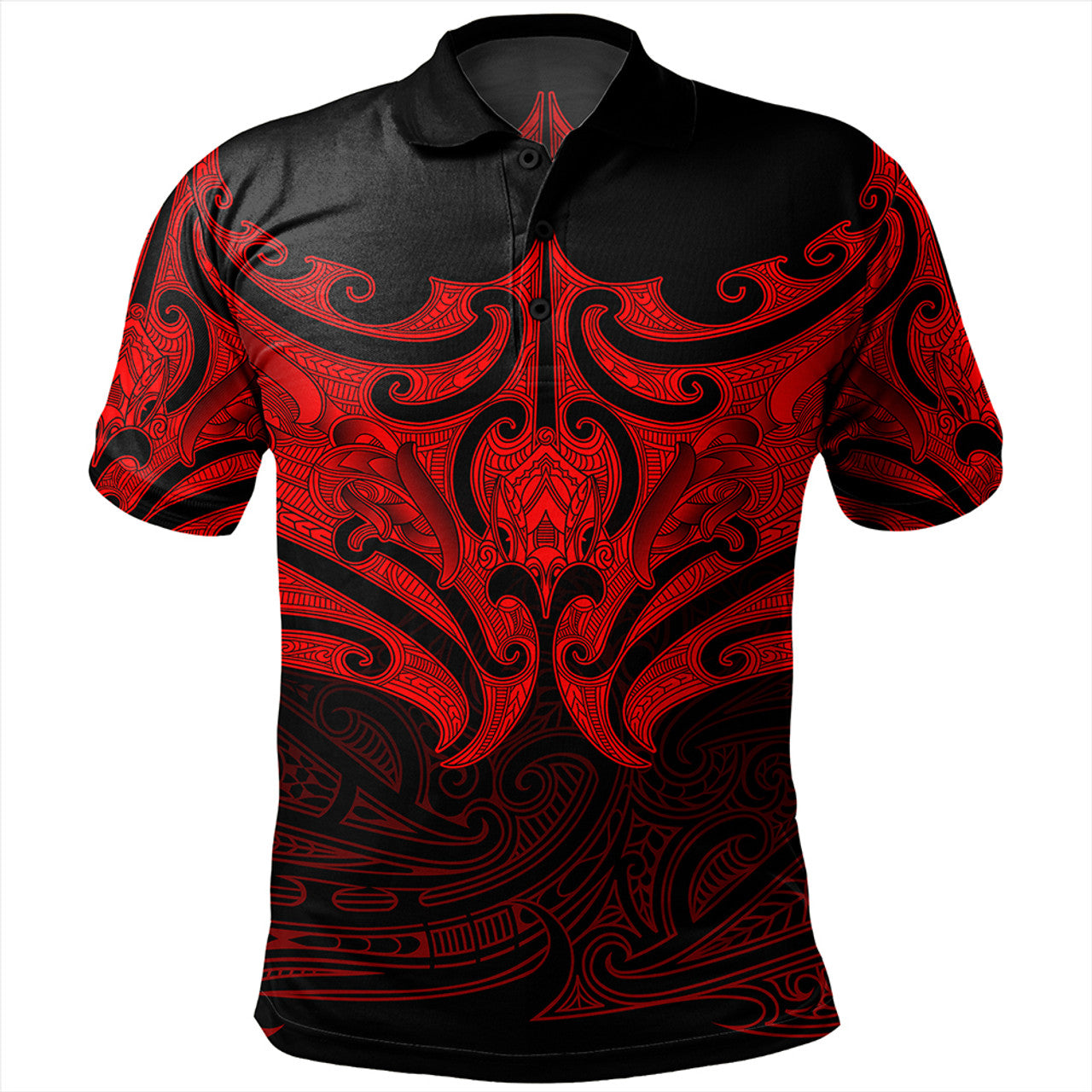 New Zealand Polo Shirt Maori Red Pattern