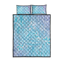 Baby Blue Gradient Polynesia Quilt Bed Set Hawaiian Tribal Hammerhead Shark Tattoo LT14 - Polynesian Pride