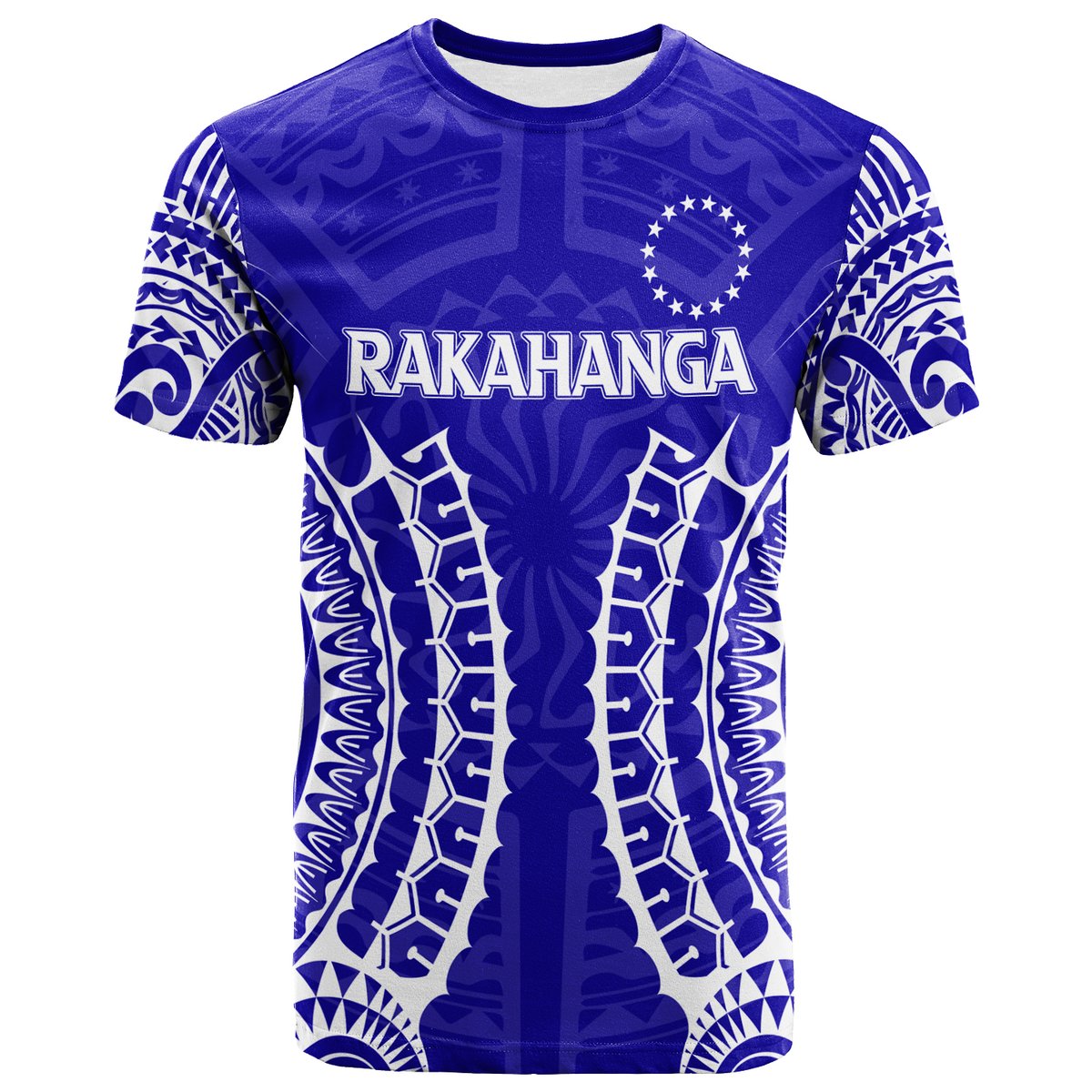 Cook Islands Rakahanga T Shirt Tribal Pattern LT12 Unisex Blue - Polynesian Pride