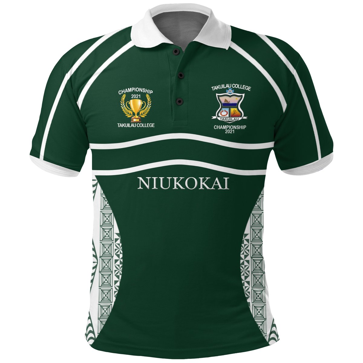 Takuilau College Polo Shirt Championship 2021 LT12 Green - Polynesian Pride
