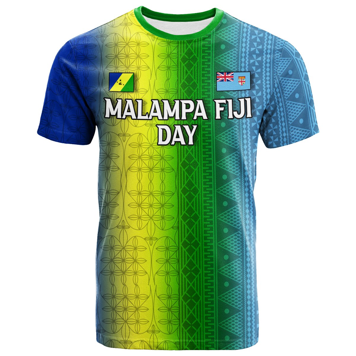 Vanuatu Malampa Fiji Day T Shirt Flag Version LT12 Blue - Polynesian Pride