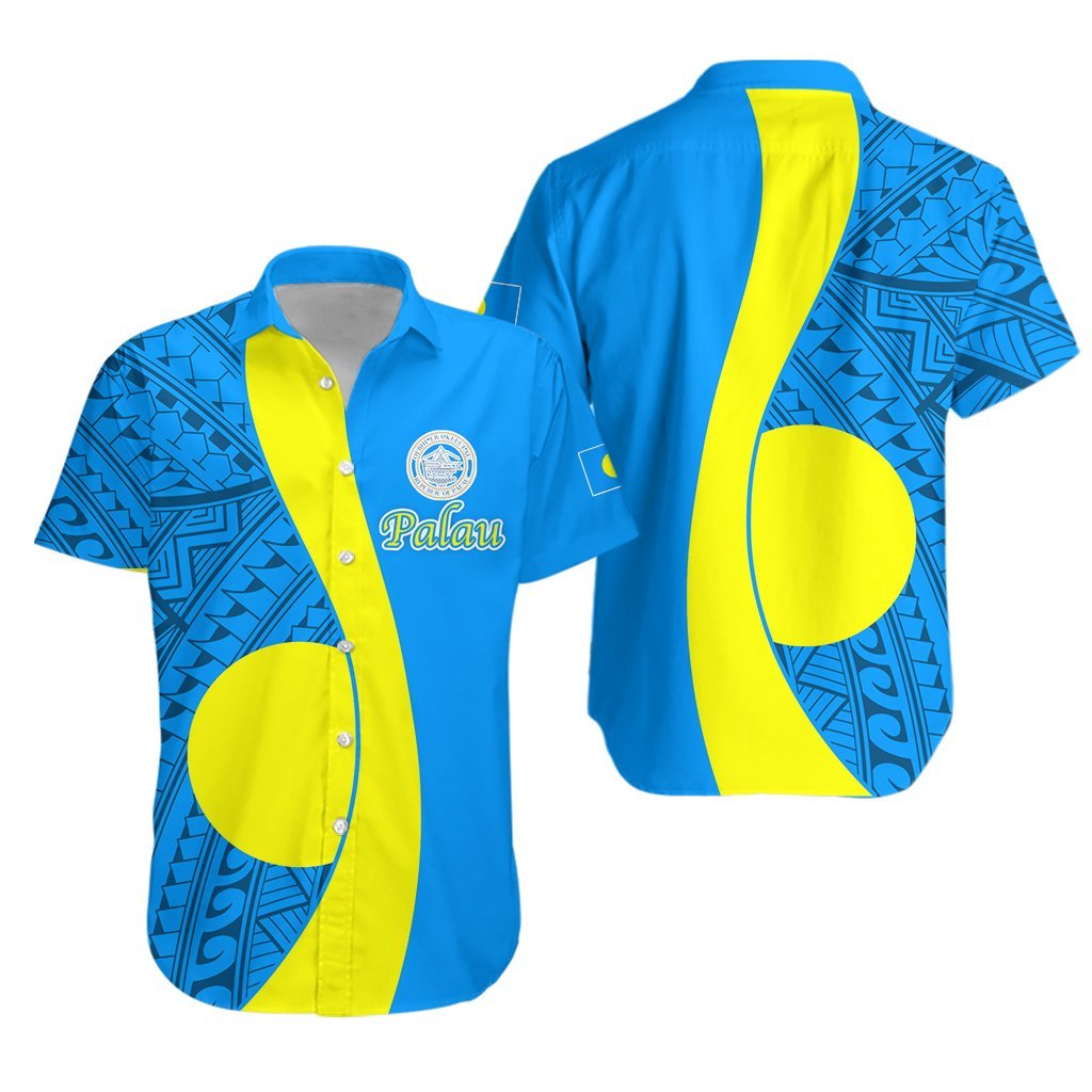 Palau Hawaiian Shirt - Tribal Pattern - LT12 Unisex Blue - Polynesian Pride