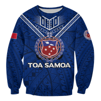 Toa Samoa Rugby Sweatshirt - Samoan Warrior Pride - LT12 Unisex Blue - Polynesian Pride