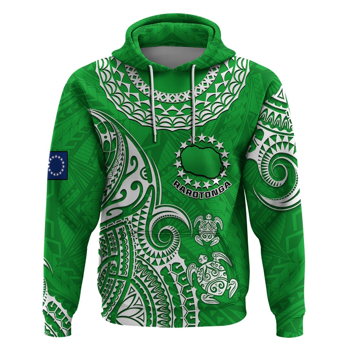 Custom Rarotonga Cook Islands Polynesian Turtle Art Hoodie LT14 - Polynesian Pride