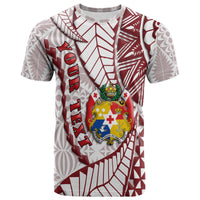 Custom Tonga Emancipation Day T Shirt Kupesi Pattern No.2 White LT9 Adult - Polynesian Pride