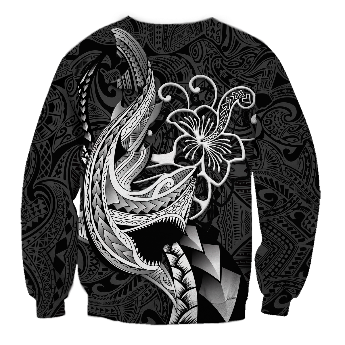 (Custom Personalised) Polynesian Shark Tattoo Hawaii Tribal Sweatshirt - LT12 - Polynesian Pride