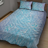 Baby Blue Gradient Polynesia Quilt Bed Set Hawaiian Tribal Hammerhead Shark Tattoo LT14 Baby Blue - Polynesian Pride