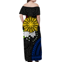 Philippines Sampaguita Filipino Sun Women Off Shoulder Dress - LT12 - Polynesian Pride