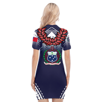 (Custom Personalised) Samoan Ula Fala Art Polo Dress - LT12 - Polynesian Pride