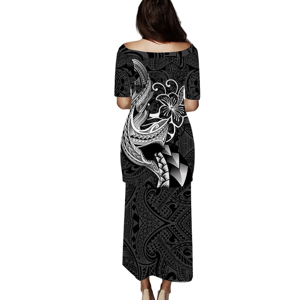 (Custom Personalised) Polynesian Shark Tattoo Hawaii Tribal Puletasi Dress - LT12 - Polynesian Pride