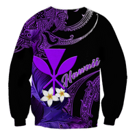 Hawaii Turtle With Plumeria Leaf Purple Sweatshirt - LT12 - Polynesian Pride