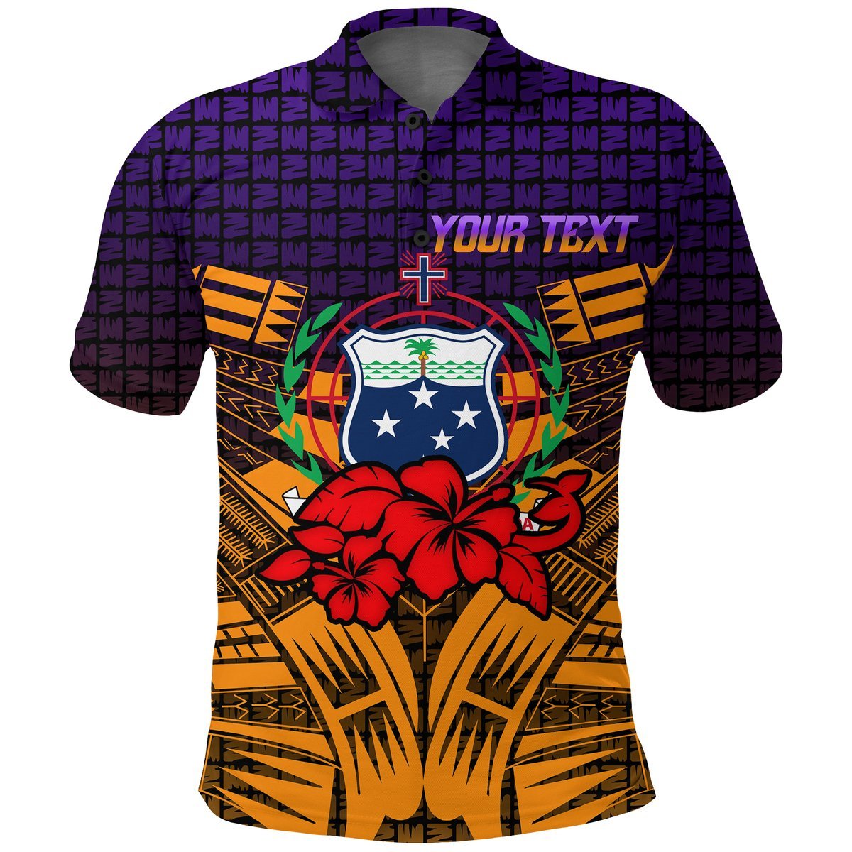 Samoa Polo Shirt Hibiscus With Tribal LT12 - Polynesian Pride