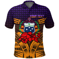 Samoa Polo Shirt Hibiscus With Tribal LT12 - Polynesian Pride