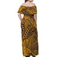 Hawaii Off Shoulder Long Dress Polynesian Tribal Art Ver.05 LT14 - Polynesian Pride