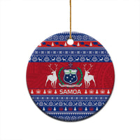 Personalised Samoa Christmas Ceramic Ornament Samoan Coat Of Arms Manuia Le Kirisimas LT14 - Polynesian Pride