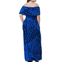 Hawaii Off Shoulder Long Dress Polynesian Tribal Art Ver.04 LT14 - Polynesian Pride