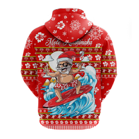 Hawaii Christmas Santas Surf Mele Kalikimaka Hoodie LT2 - Polynesian Pride