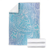 Baby Blue Gradient Polynesia Blanket Hawaiian Tribal Hammerhead Shark Tattoo LT14 - Polynesian Pride