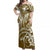 Polynesian Pride Off Shoulder Long Dress Polynesia Tribal Royal Brown LT14 Women Brown - Polynesian Pride