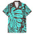 Teal Polynesian Tropical Leaf Family Matching Off Shoulder Maxi Dress and Hawaiian Shirt LT14 Teal - Polynesian Pride