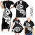 Polynesia Family Matching Outfits Short Sleeve Bodycon Dress And Hawaiian Shirt Plumeria With Tribal Pattern Black Vibes LT14 - Polynesian Pride