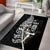 (Custom Personalised) New Zealand Silver Fern Rugby Area Rug All Black Maori Version Black LT14