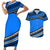 Polynesian Couples Matching Outfits Combo Bodycon Dress And Hawaii Shirt Simple Blue LT6 - Polynesian Pride