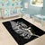 (Custom Personalised) New Zealand Silver Fern Rugby Area Rug All Black Maori Version Black LT14