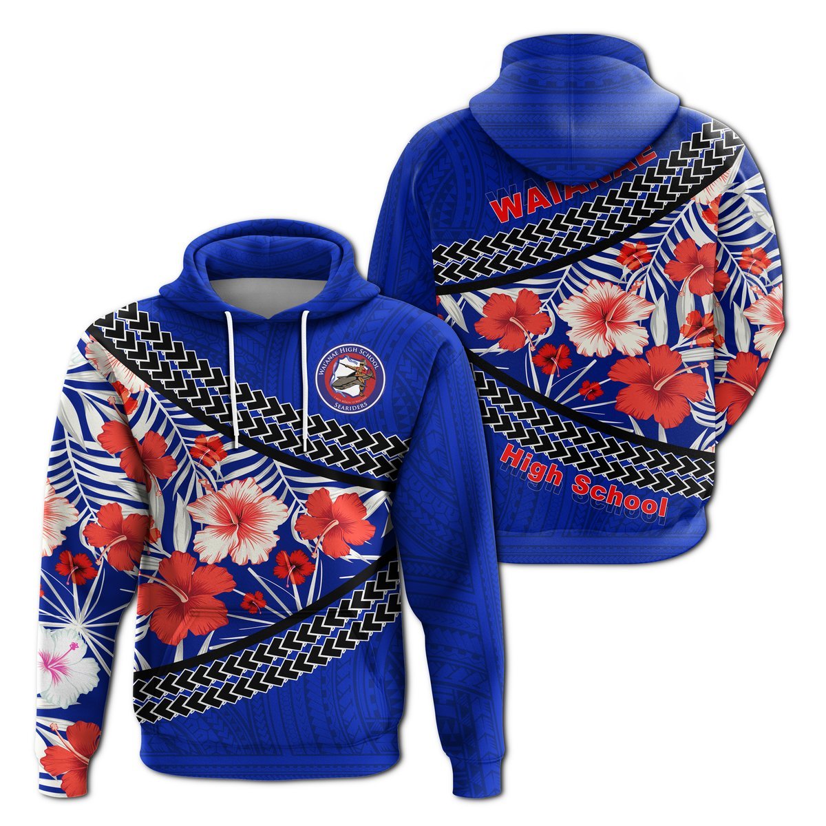 Waianae High School Hoodie Hawaiian Hibiscus Flowers LT20 Unisex Green - Polynesian Pride