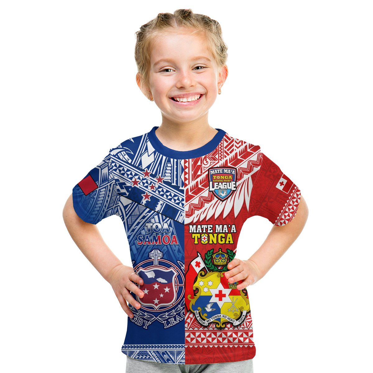 (Custom Personalised) Mate Maa Tonga And Toa Samoa Rugby T Shirt KID Polynesian Pattern LT14 Youth XL Size14 - Polynesian Pride