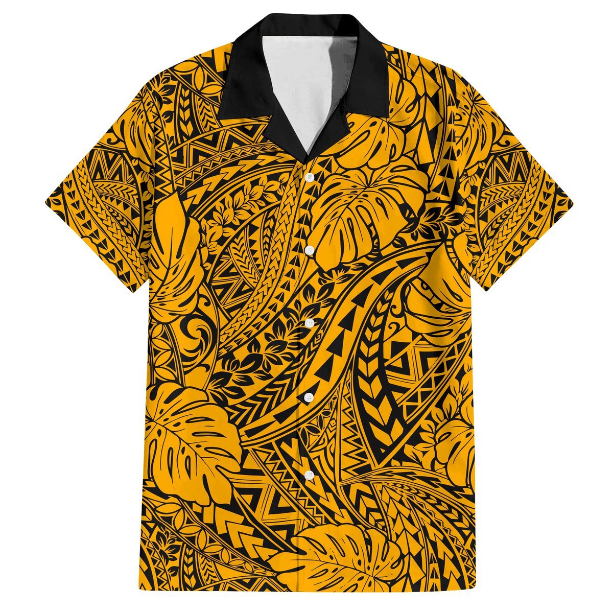 Matching Hawaiian Outfits For Couples Polynesian Tribal Art Gold LT14 - Polynesian Pride