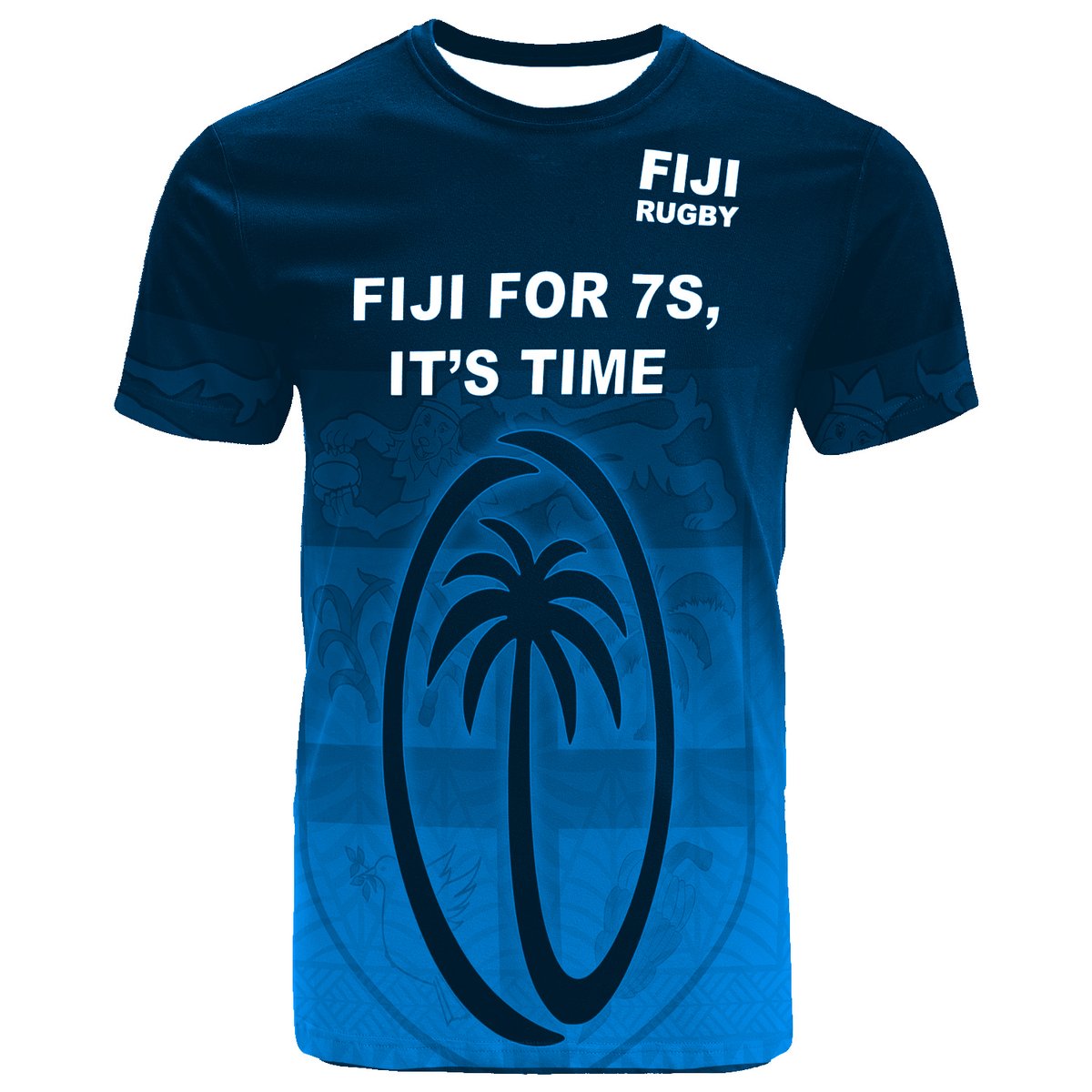 Fiji Rugby T Shirt Fiji For 7s, Its Time Blue RLT7 Unisex Blue - Polynesian Pride