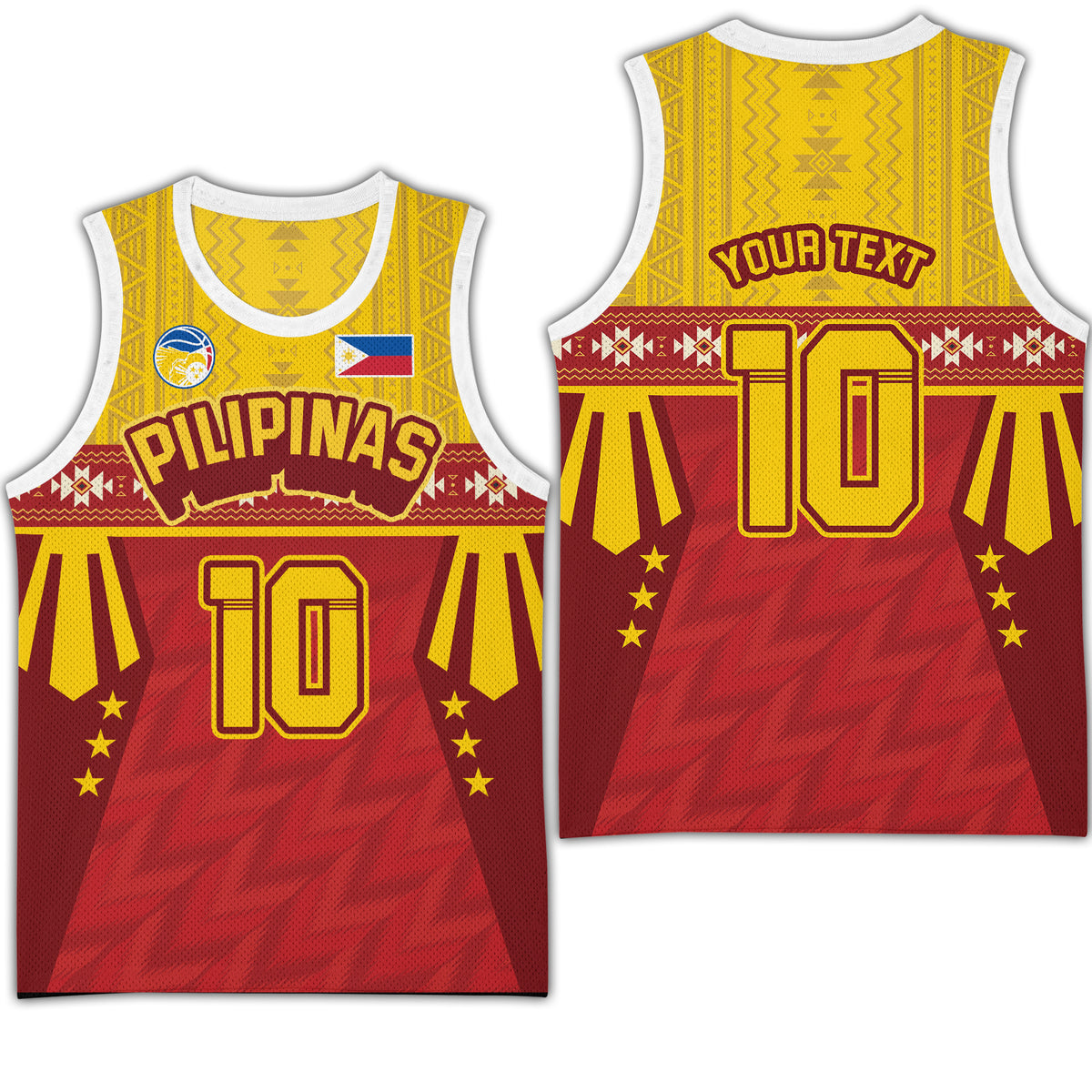 Philippines Basketball Basketball Jersey Gilas Pilipinas LT03 Unisex Yellow - Polynesian Pride