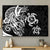 Polynesian Tribal Plumeria and Sea Turtle Tattoo Canvas Wall Art Black LT9 - Polynesian Pride