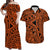 Polynesian Matching Dress and Hawaiian Shirt Tattoo Plumeria Orange LT14 Orange - Polynesian Pride