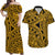 Polynesian Matching Dress and Hawaiian Shirt Tattoo Plumeria Gold LT14 Gold - Polynesian Pride