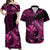 Polynesian Matching Dress and Hawaiian Shirt Hawaii Kakau Kanaka with Tribal Hammerhead Shark Pink LT14 Pink - Polynesian Pride