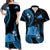 Tokelau Matching Dress and Hawaiian Shirt Tokelauan Tatau with Badge Blue LT14 Blue - Polynesian Pride