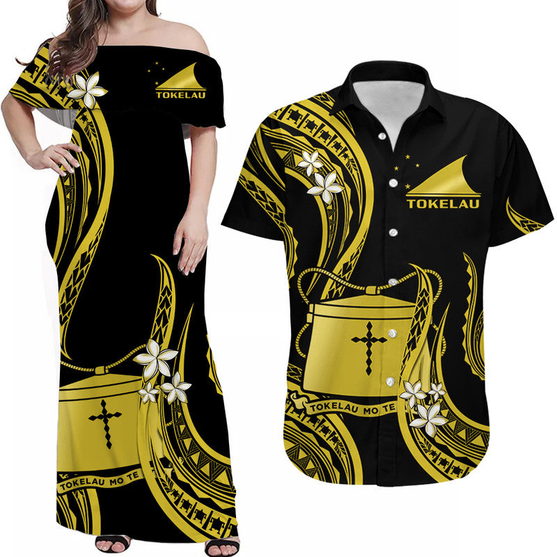 Tokelau Matching Dress and Hawaiian Shirt Tokelauan Tatau with Badge Yellow LT14 Yellow - Polynesian Pride