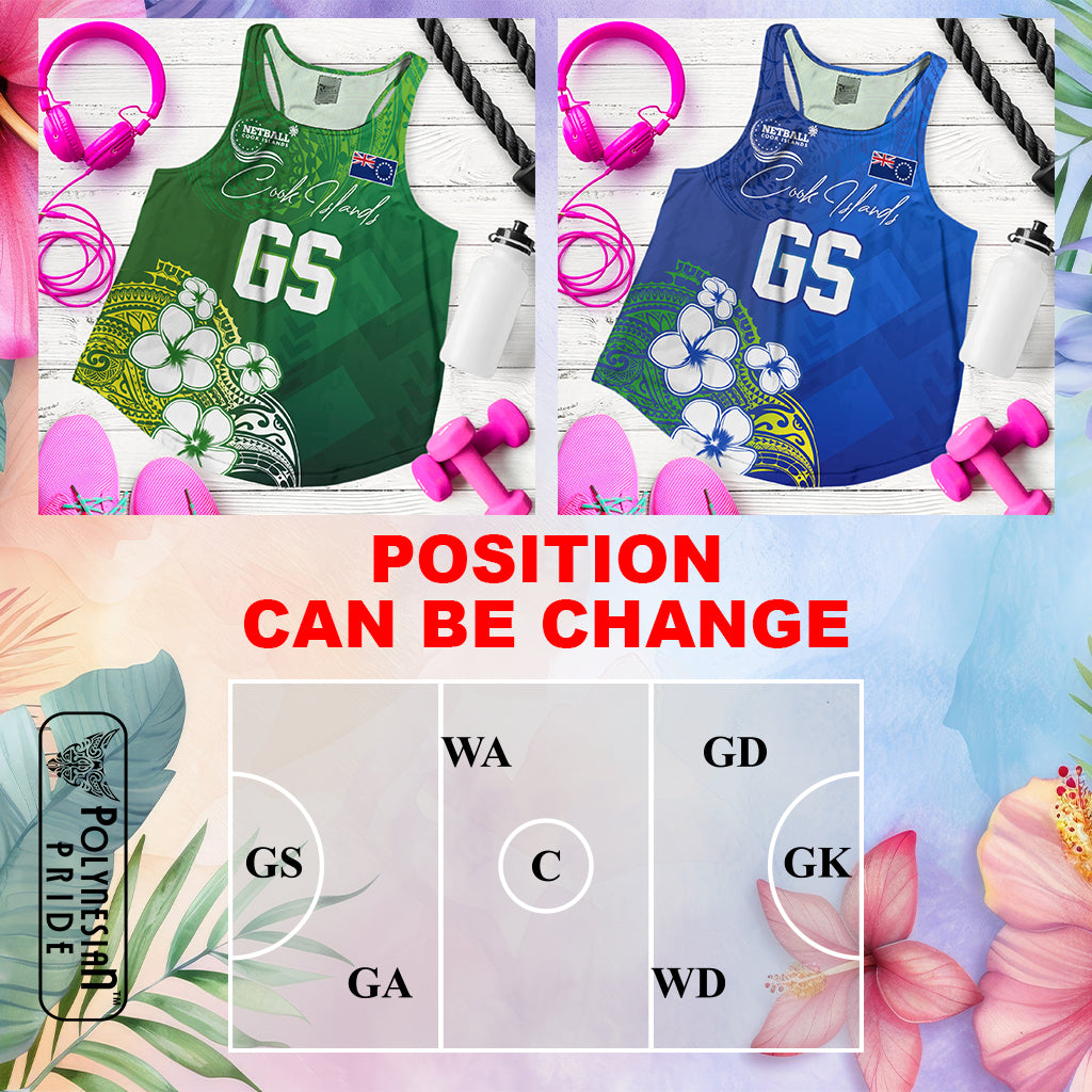 Custom Position Cook Islands Netball Sports Uniform Women Racerback Tank CTM03 - Polynesian Pride