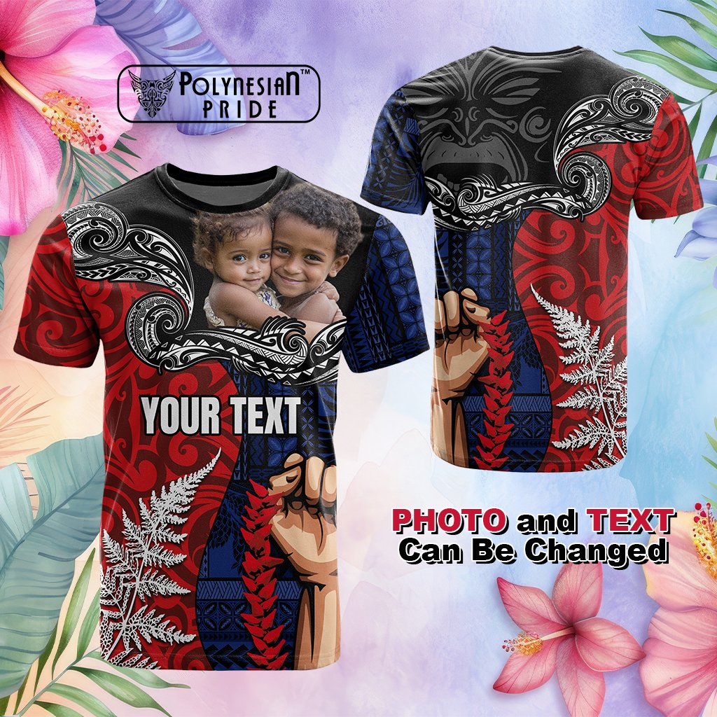 Custom Photo Aotearoa Samoa Toitu Te Tiriti T Shirt Honour the Treaty Te Tiriti Is Us CTM03 Multicolor - Polynesian Pride