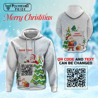 Custom QR Code Polynesian Christmas Hoodie Funny Santa Claus and Xmas Style CTM03 Multicolor - Polynesian Pride