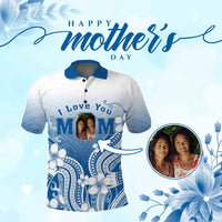 Custom Photo I Love You Mom Polo Shirt Mother's Day Polynesian Pattern CTM05 Multicolor - Polynesian Pride